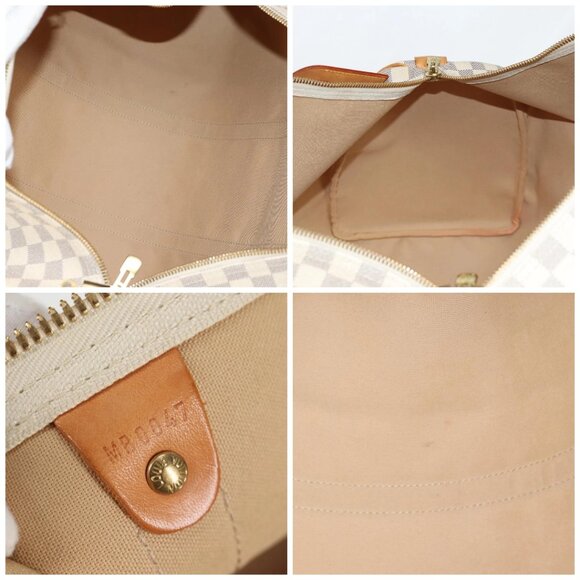 LOUIS VUITTON Damier Azur Keepall 50 Boston Bag N41430 LV Auth 136686V - Picture 15 of 16